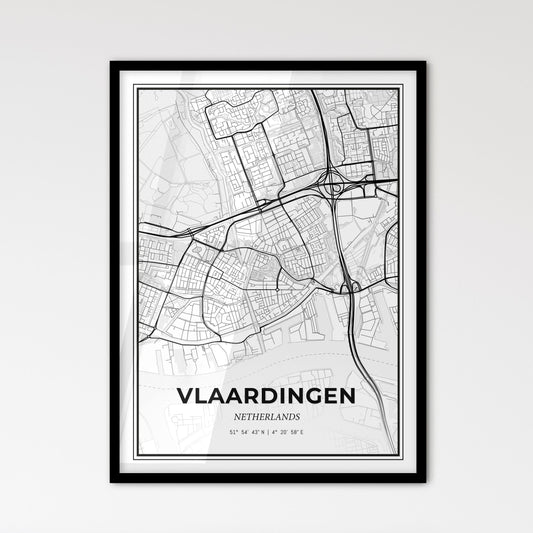  Vlaardingen Netherlands - Scandinavian Style City Map for Modern Home Decor