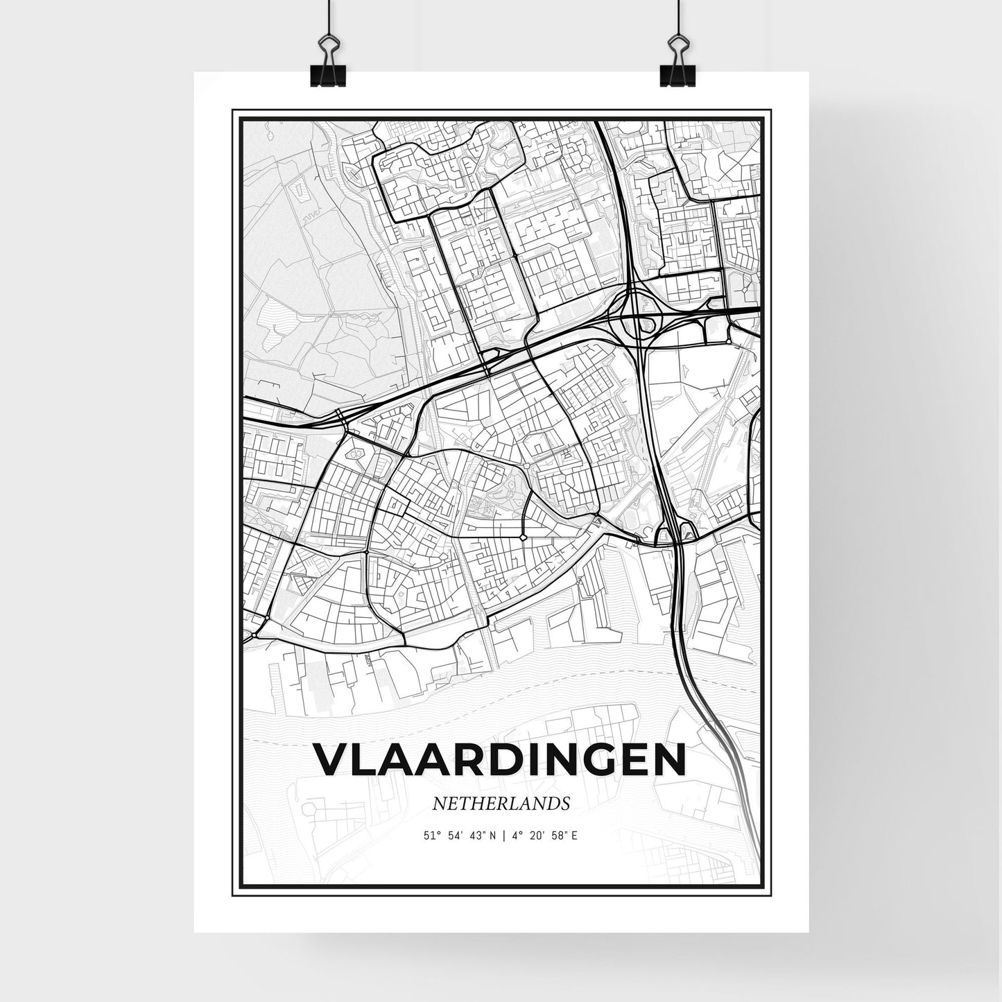  Vlaardingen Netherlands - Premium City Map Poster