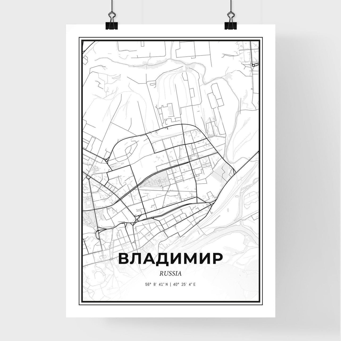 Vladimir Russia - Premium City Map Poster