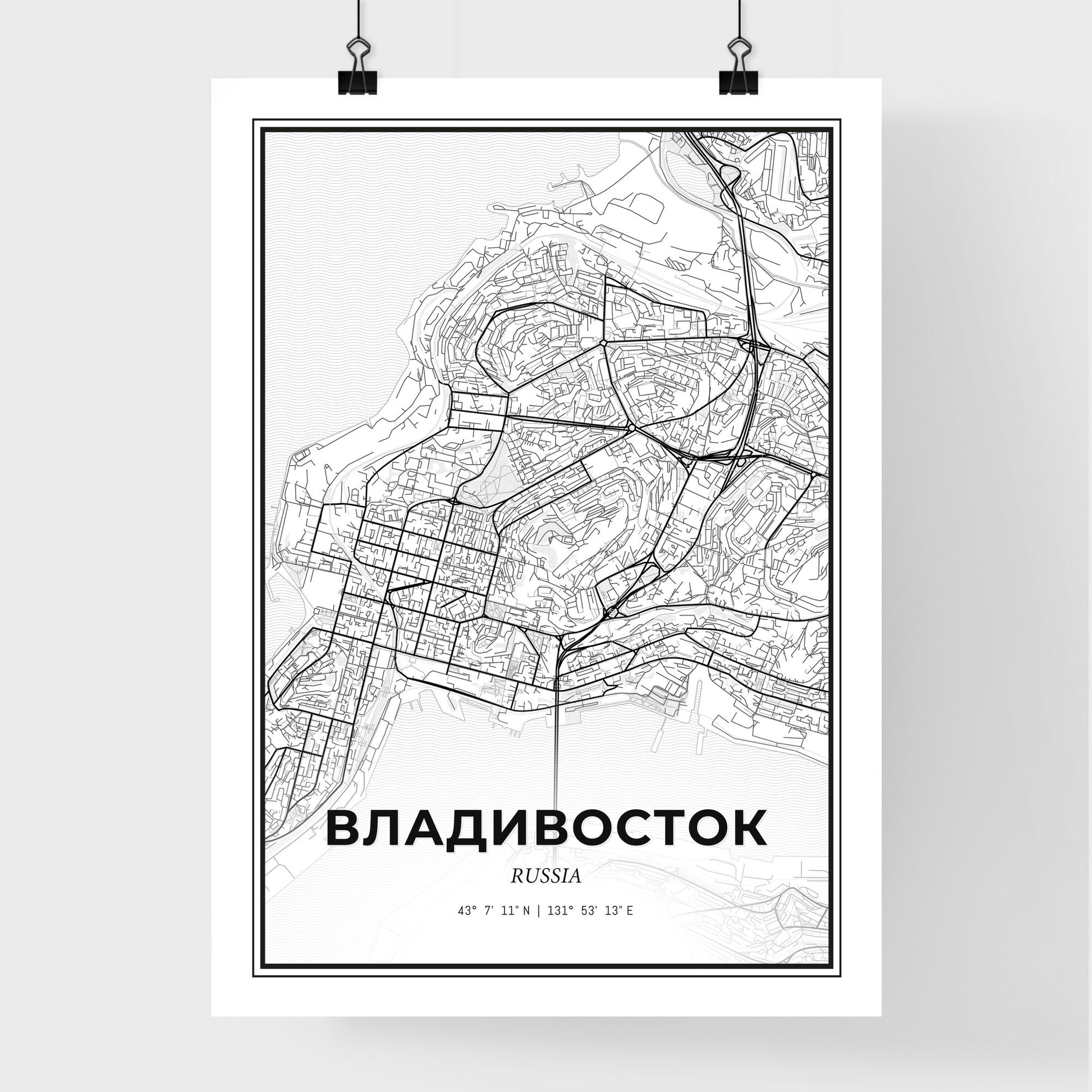 Vladivostok Russia - Premium City Map Poster