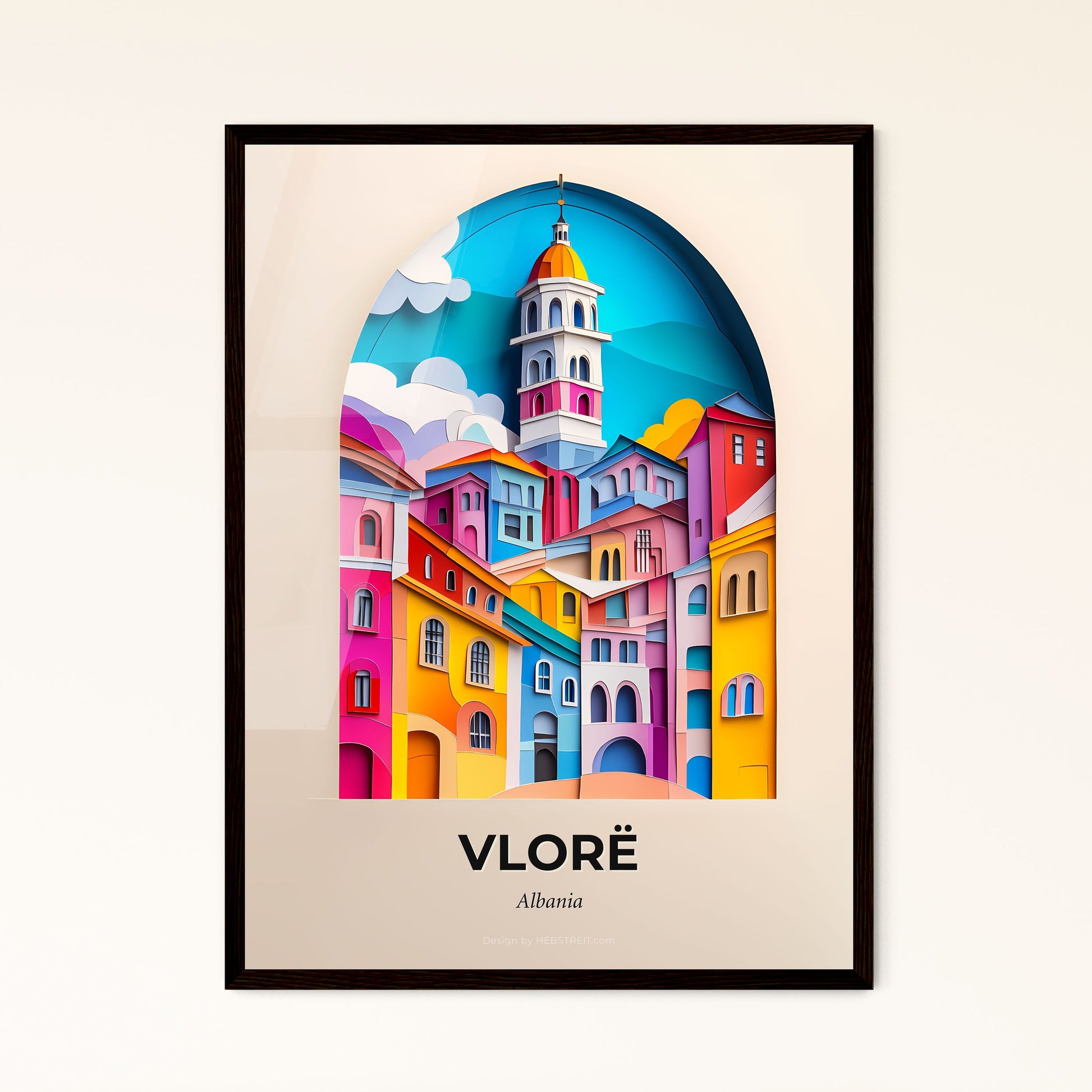 Vivid Vlorë, Albania - a colorful city with a clock tower in the middle