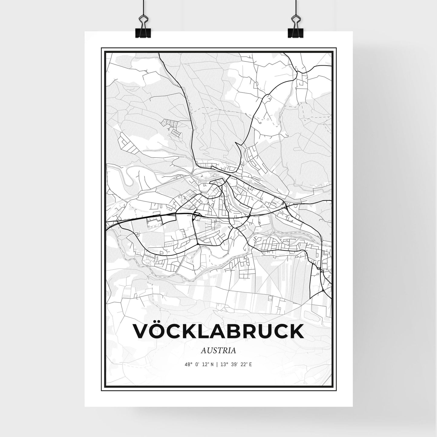 Vöcklabruck Austria - Premium City Map Poster