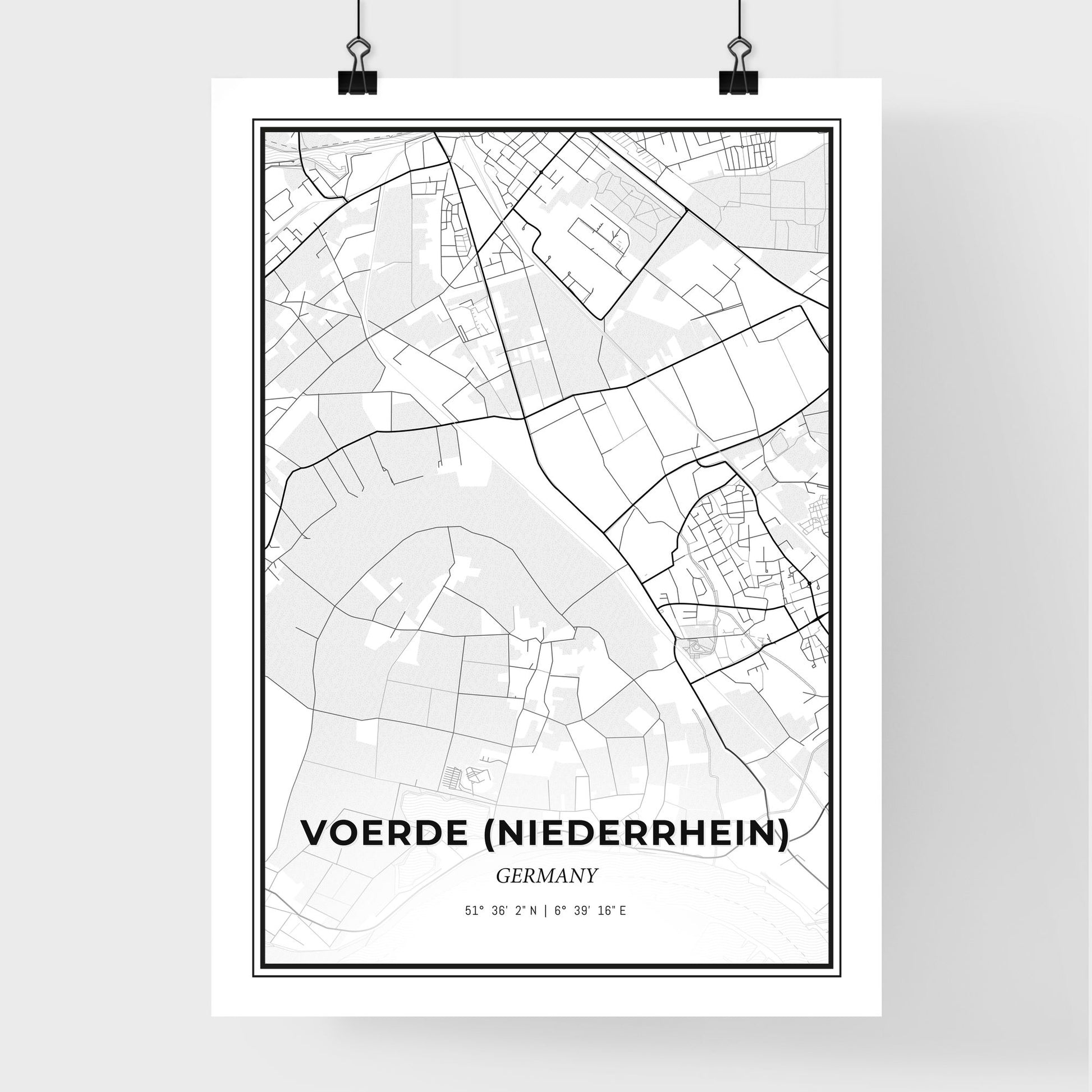 Voerde (Niederrhein) Germany - Premium City Map Poster