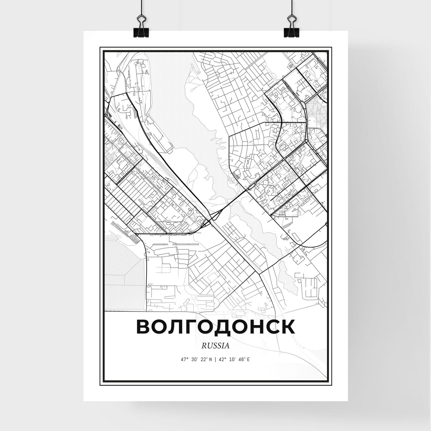 Volgodonsk Russia - Premium City Map Poster