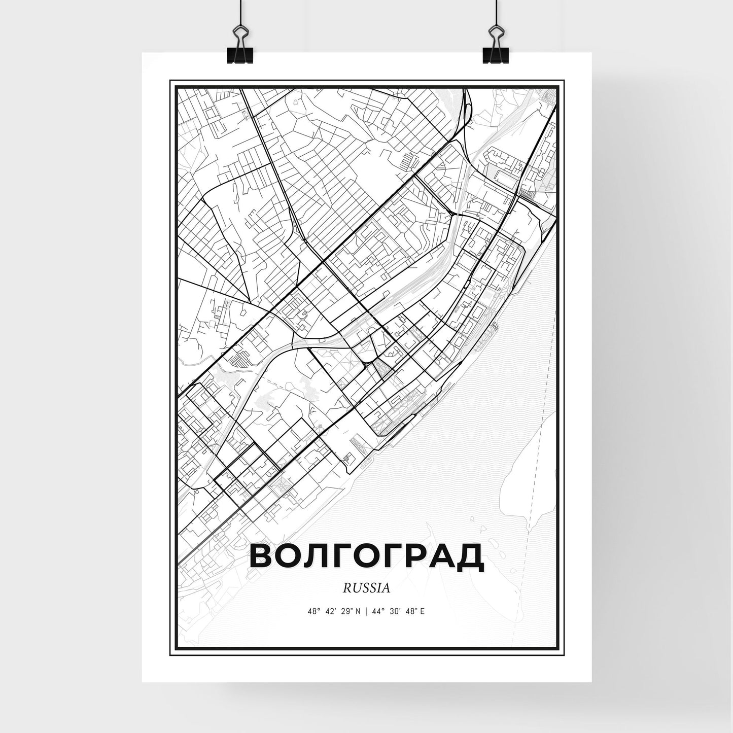 Volgograd Russia - Premium City Map Poster