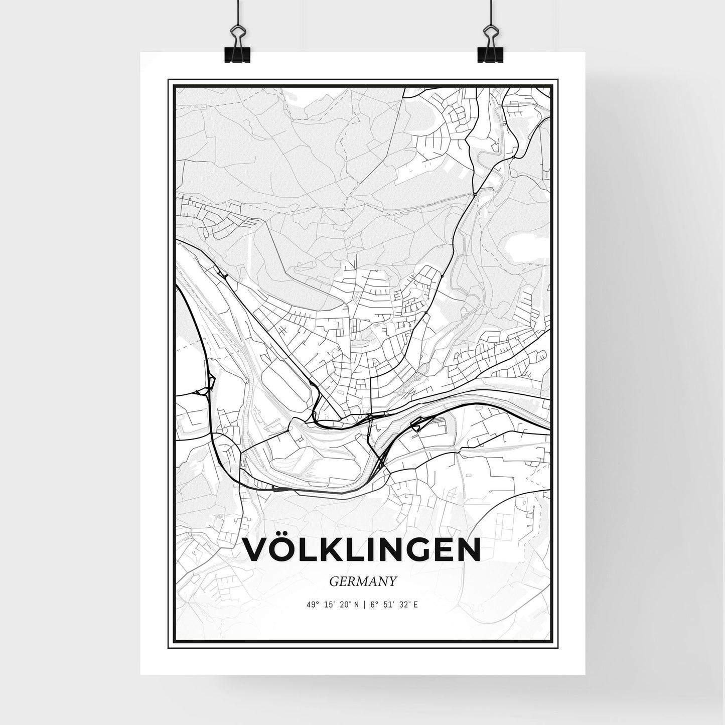 Volklingen Germany - Premium City Map Poster