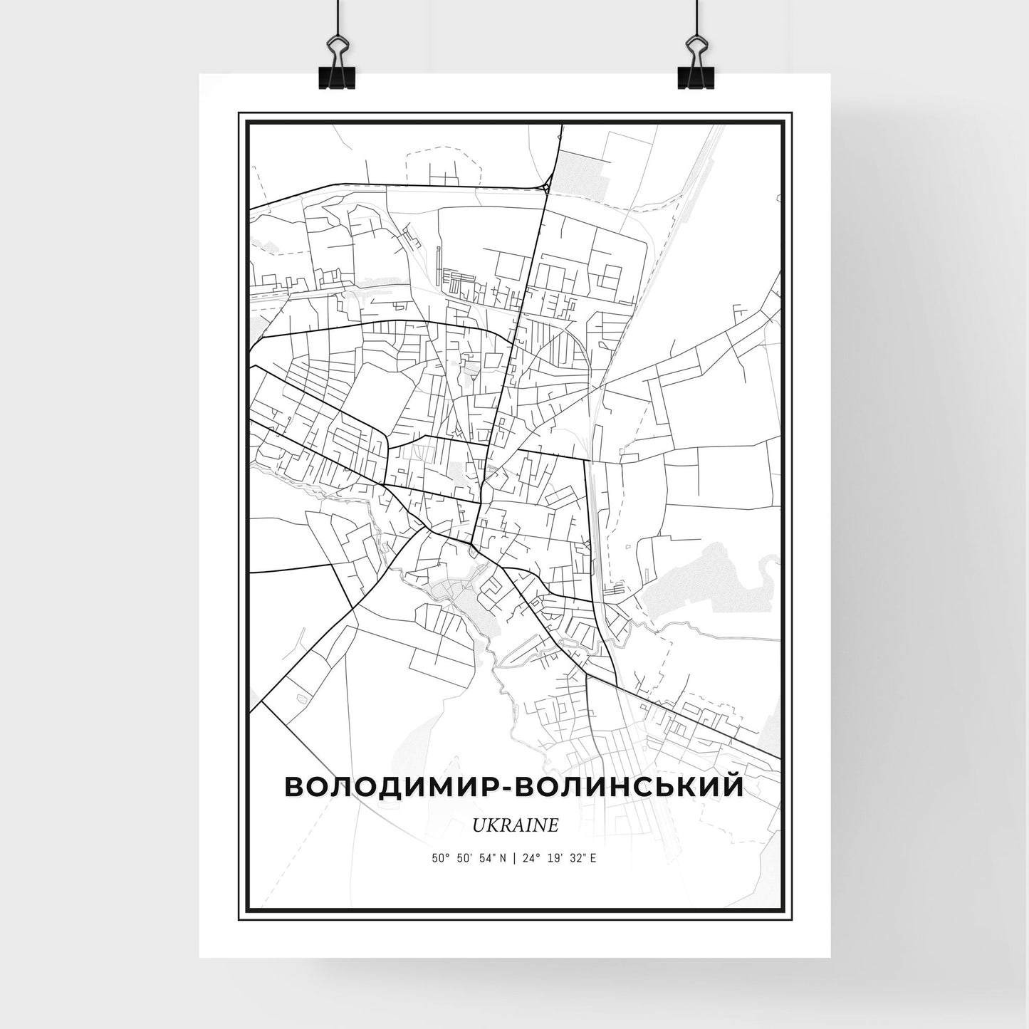 Volodymyr-Volynskyi Ukraine - Premium City Map Poster