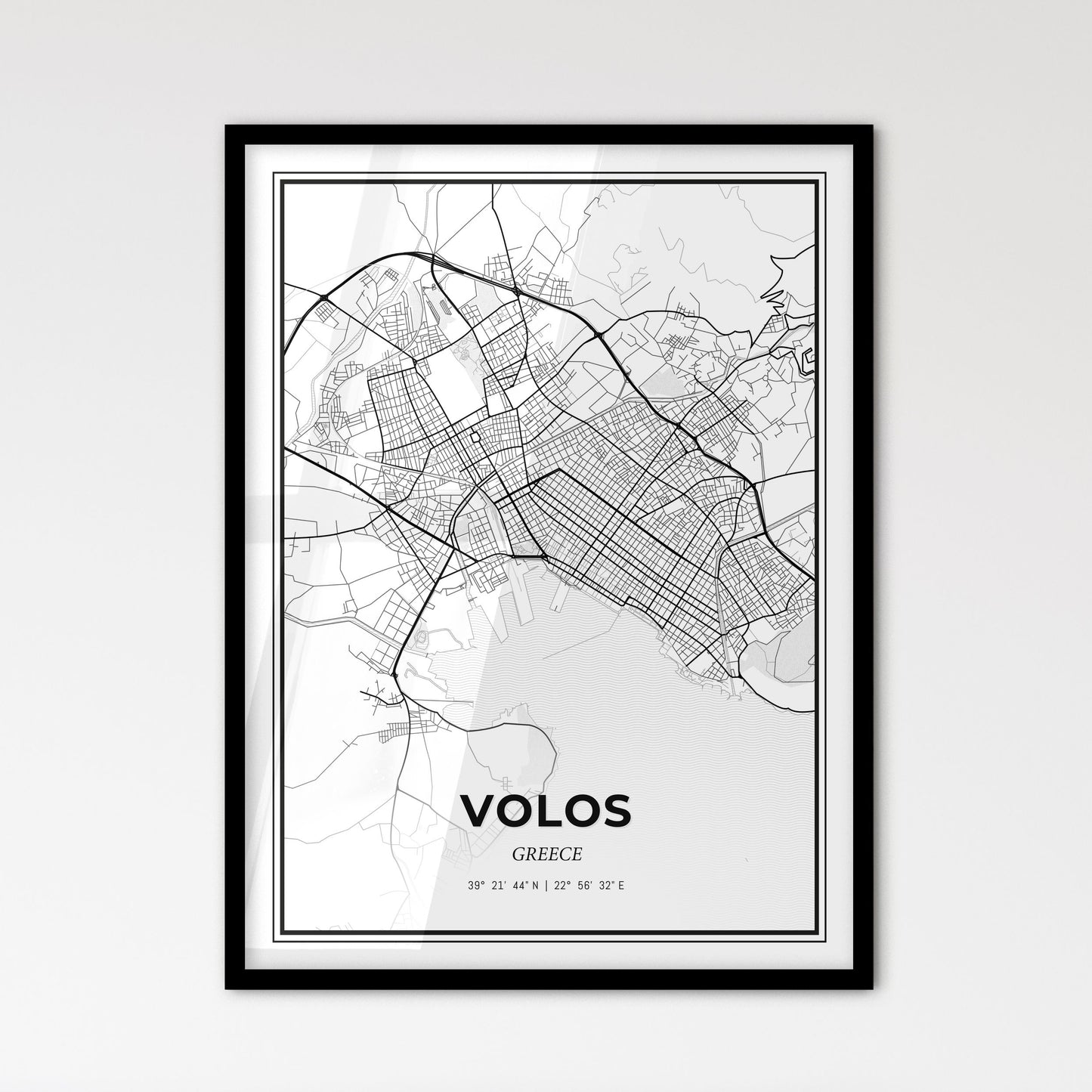 Volos Greece - Scandinavian Style City Map for Modern Home Decor