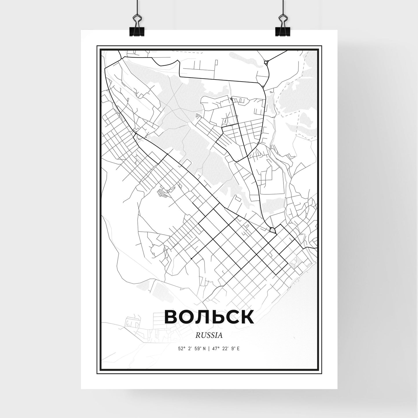 Volsk Russia - Premium City Map Poster