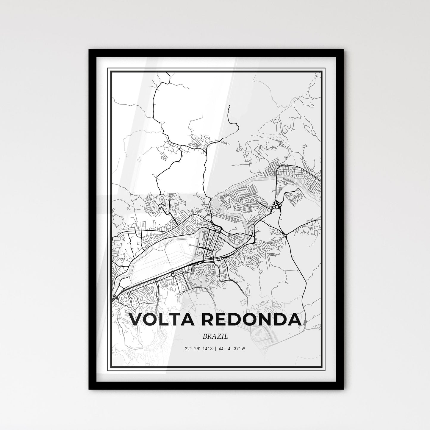 Volta Redonda Brazil - Scandinavian Style City Map for Modern Home Decor