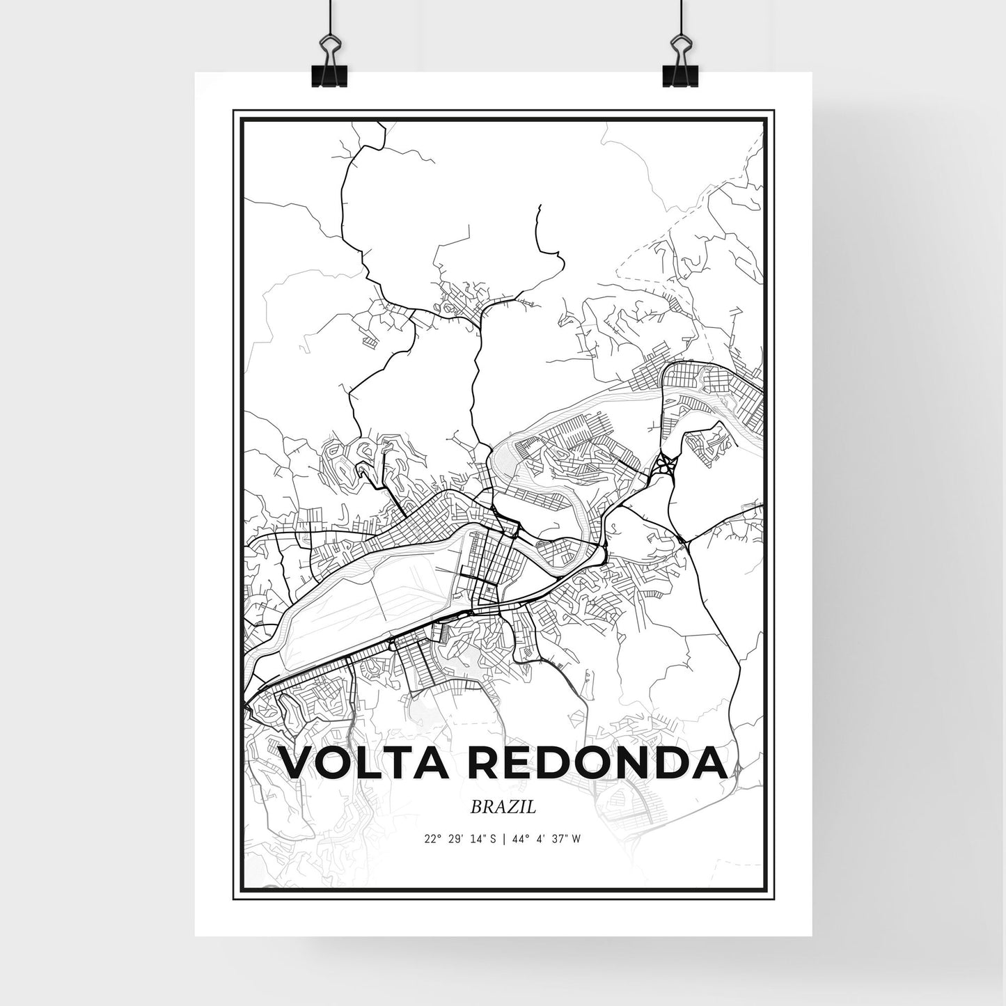 Volta Redonda Brazil - Premium City Map Poster