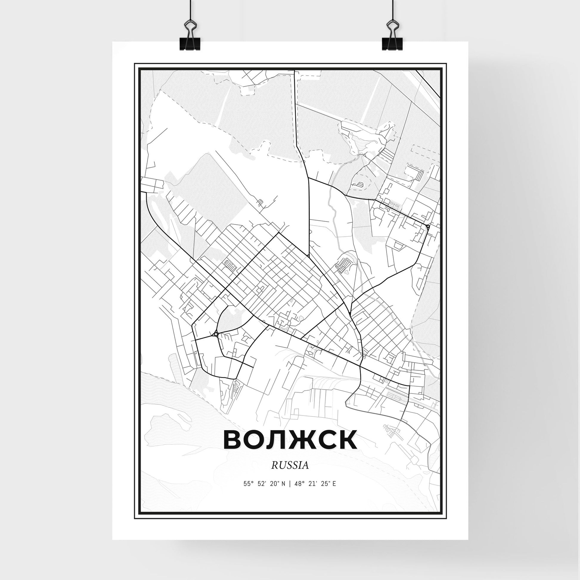 Volzhsk Russia - Premium City Map Poster