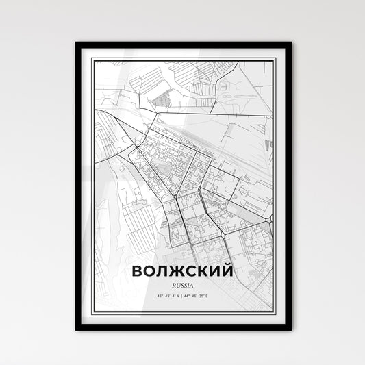 Volzhsky Russia - Scandinavian Style City Map for Modern Home Decor