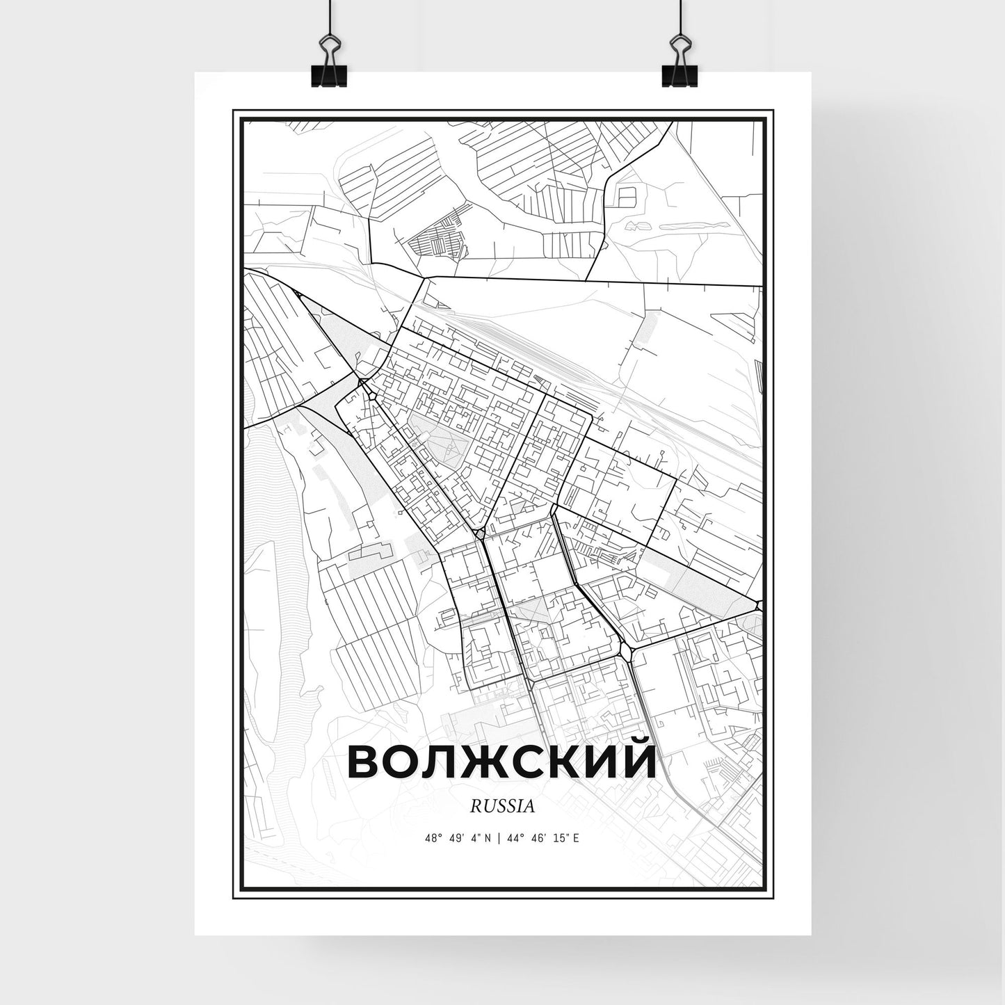 Volzhsky Russia - Premium City Map Poster