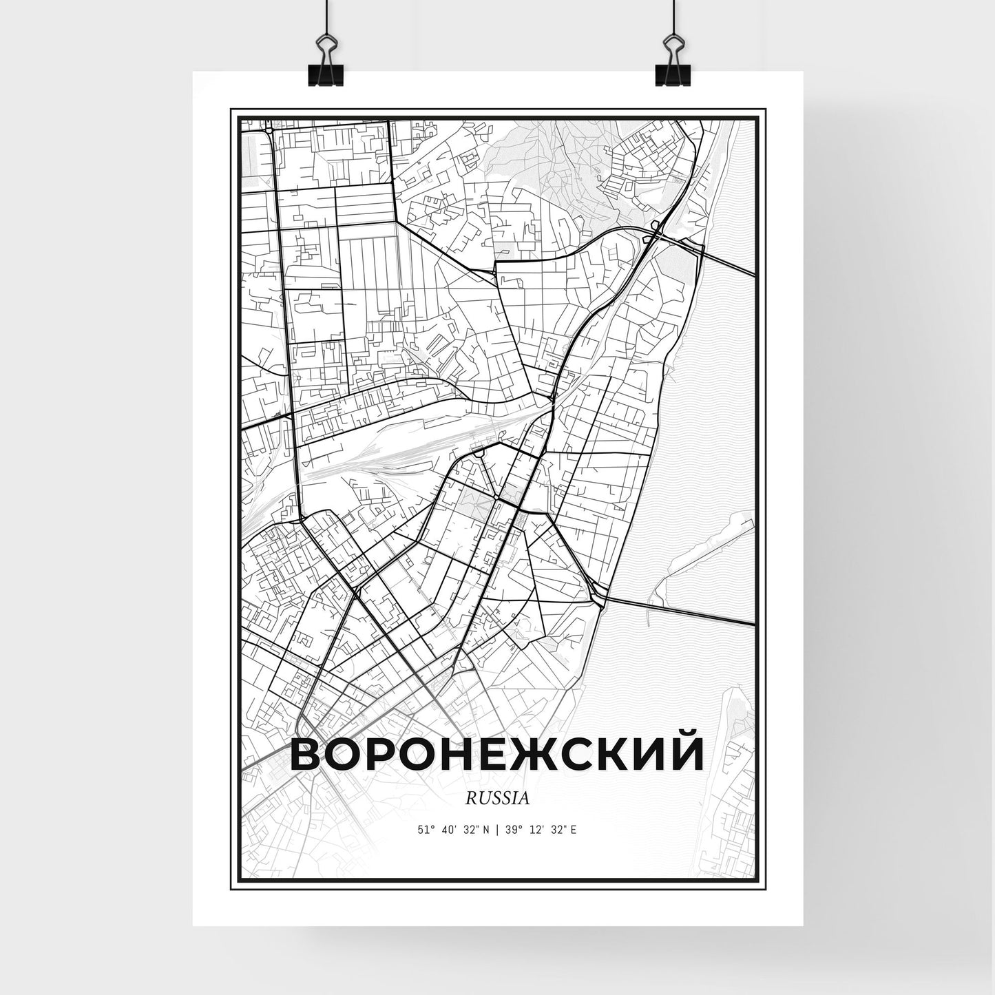 Voronezh Russia - Premium City Map Poster