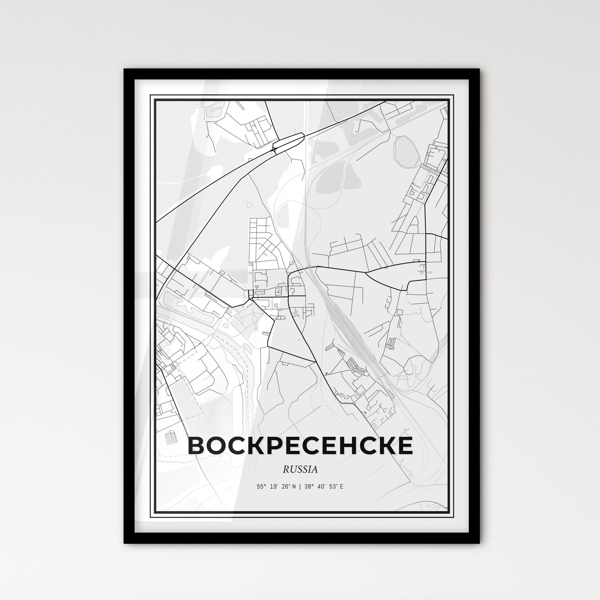 Voskresensk Russia - Scandinavian Style City Map for Modern Home Decor