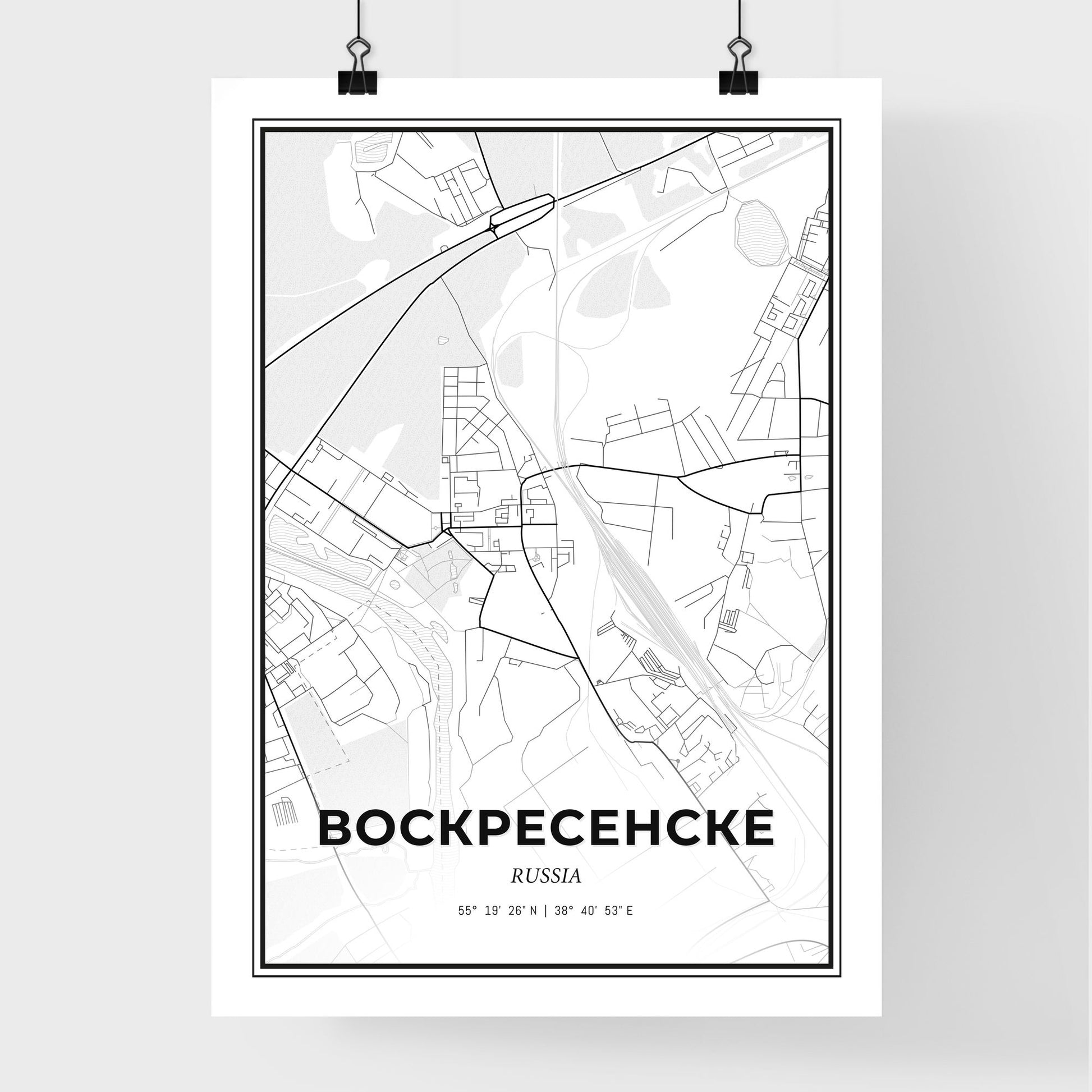 Voskresensk Russia - Premium City Map Poster