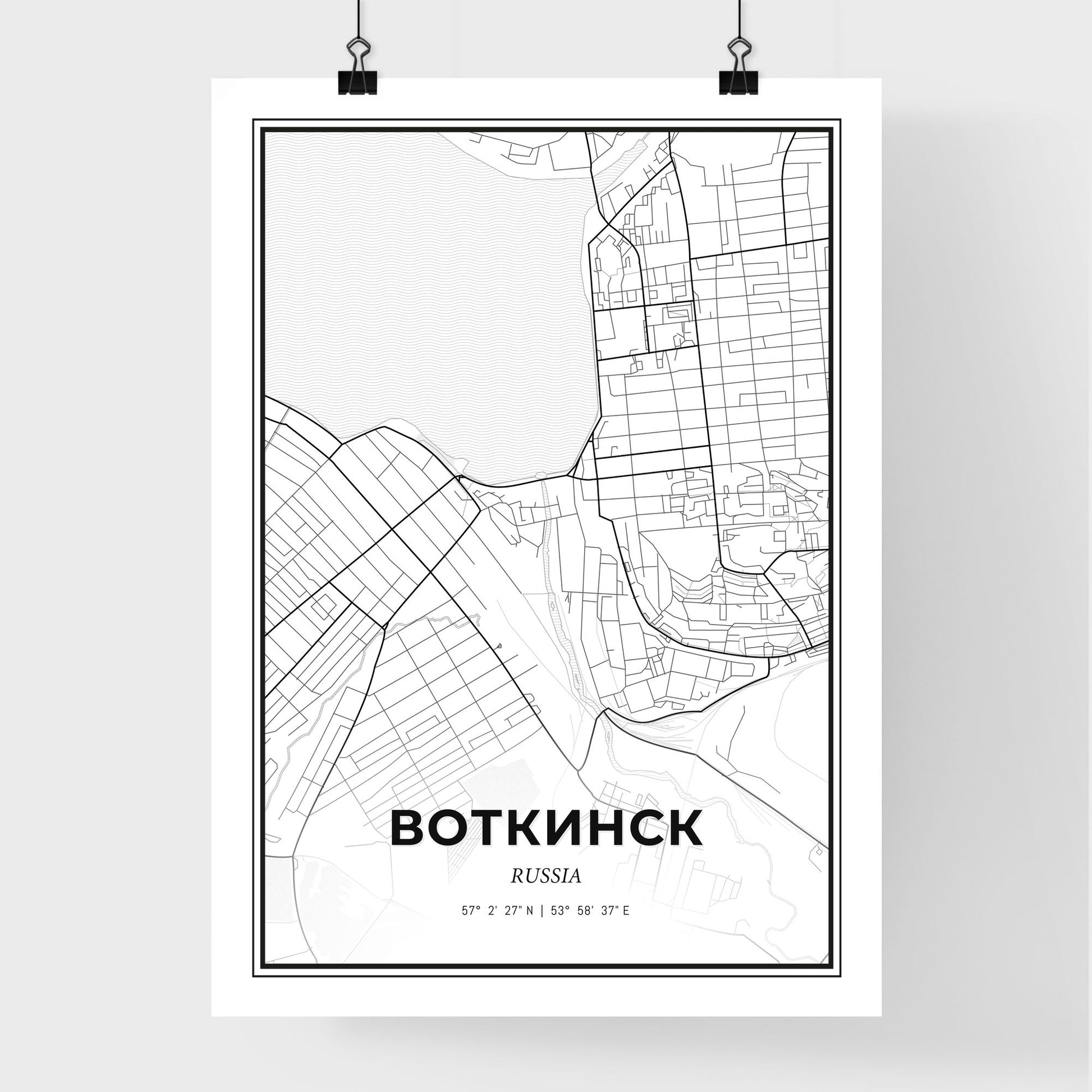 Votkinsk Russia - Premium City Map Poster