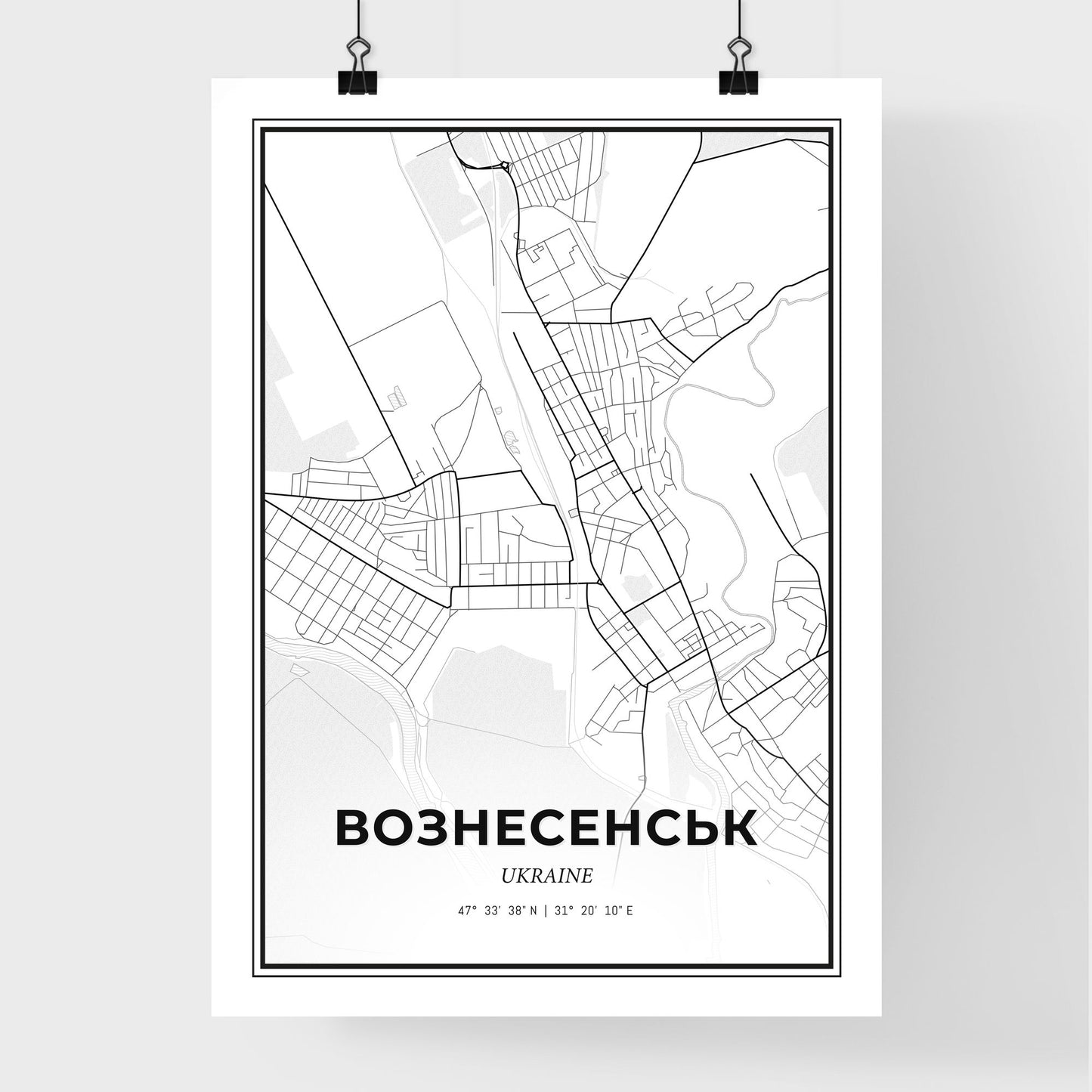 Voznesensk Ukraine - Premium City Map Poster