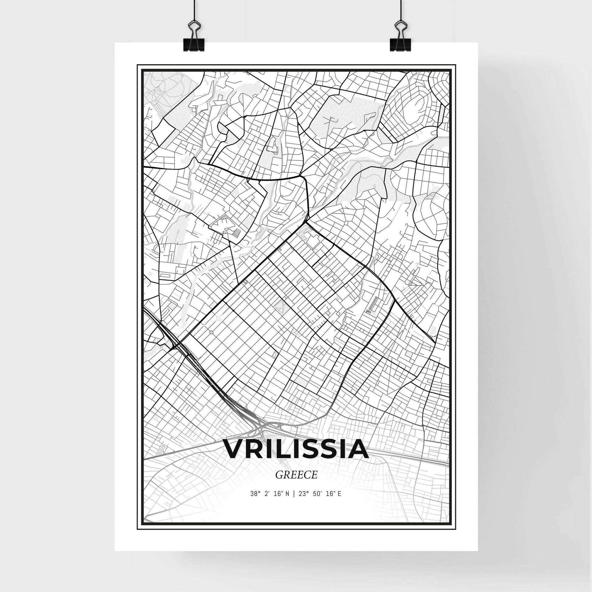 Vrilissia Greece - Premium City Map Poster