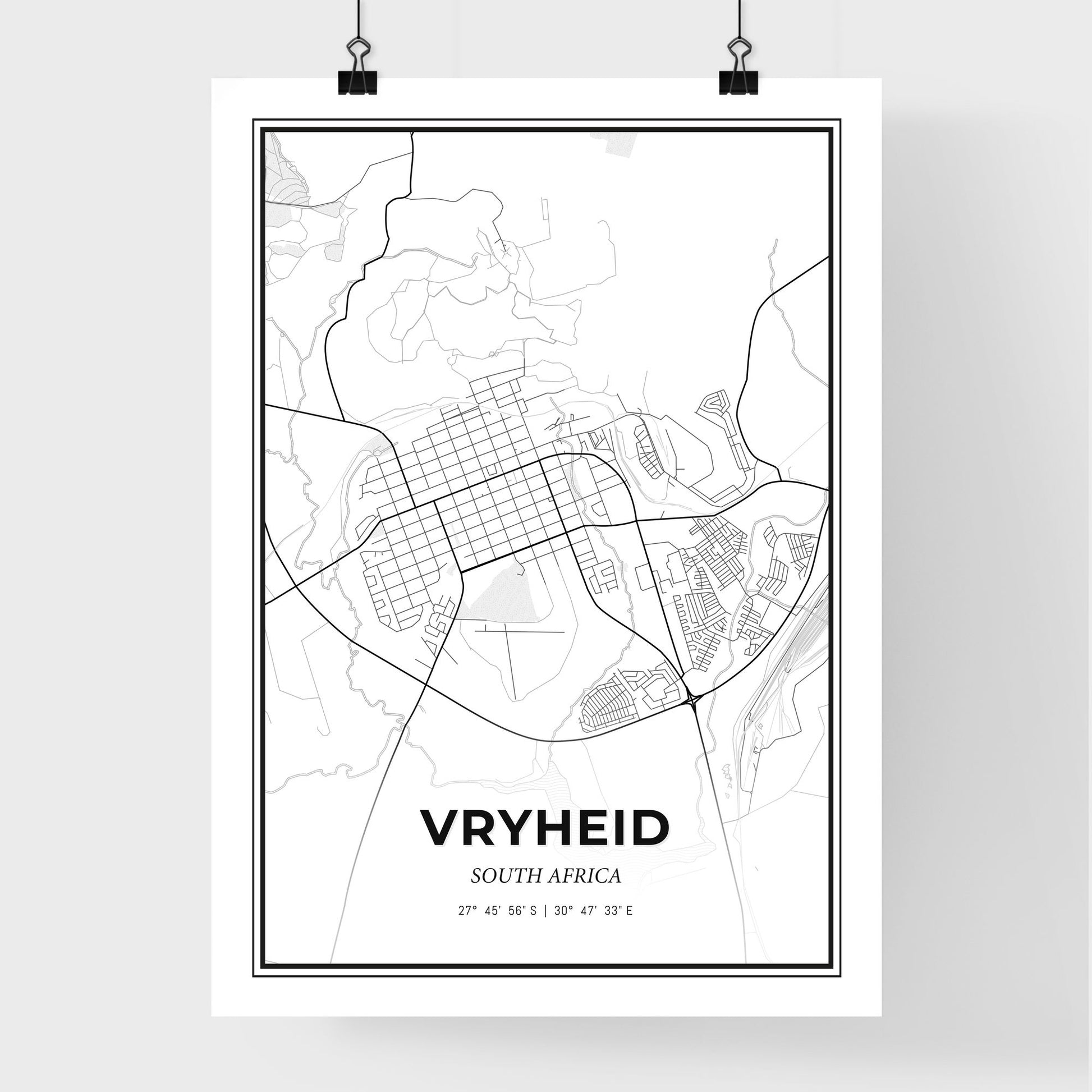 Vryheid South Africa - Premium City Map Poster