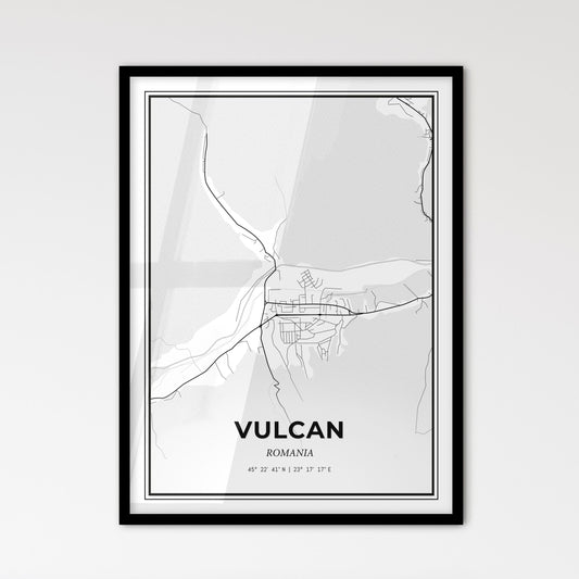 Vulcan Romania - Scandinavian Style City Map for Modern Home Decor