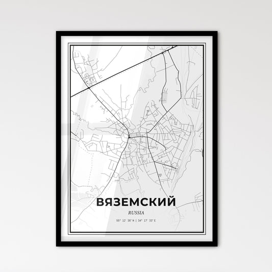 Vyazma Russia - Scandinavian Style City Map for Modern Home Decor