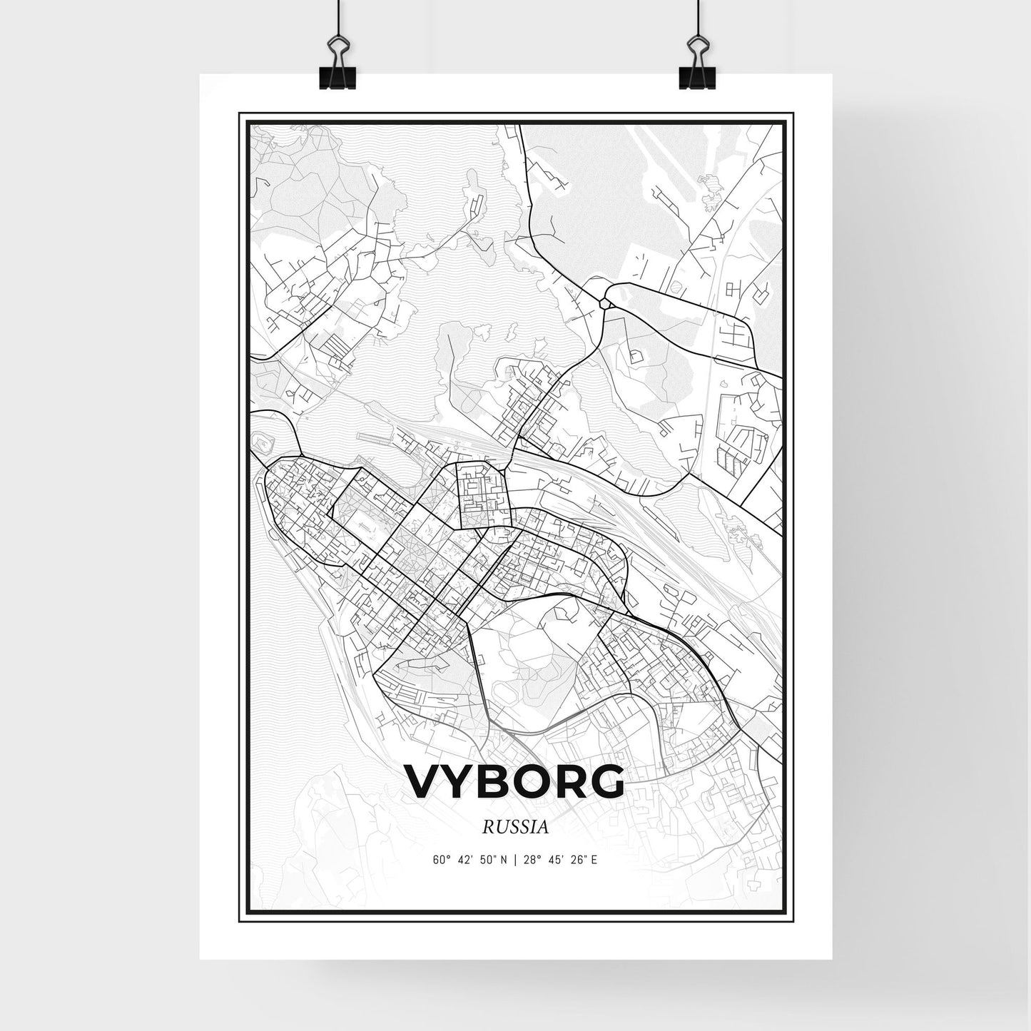 Vyborg Russia - Premium City Map Poster