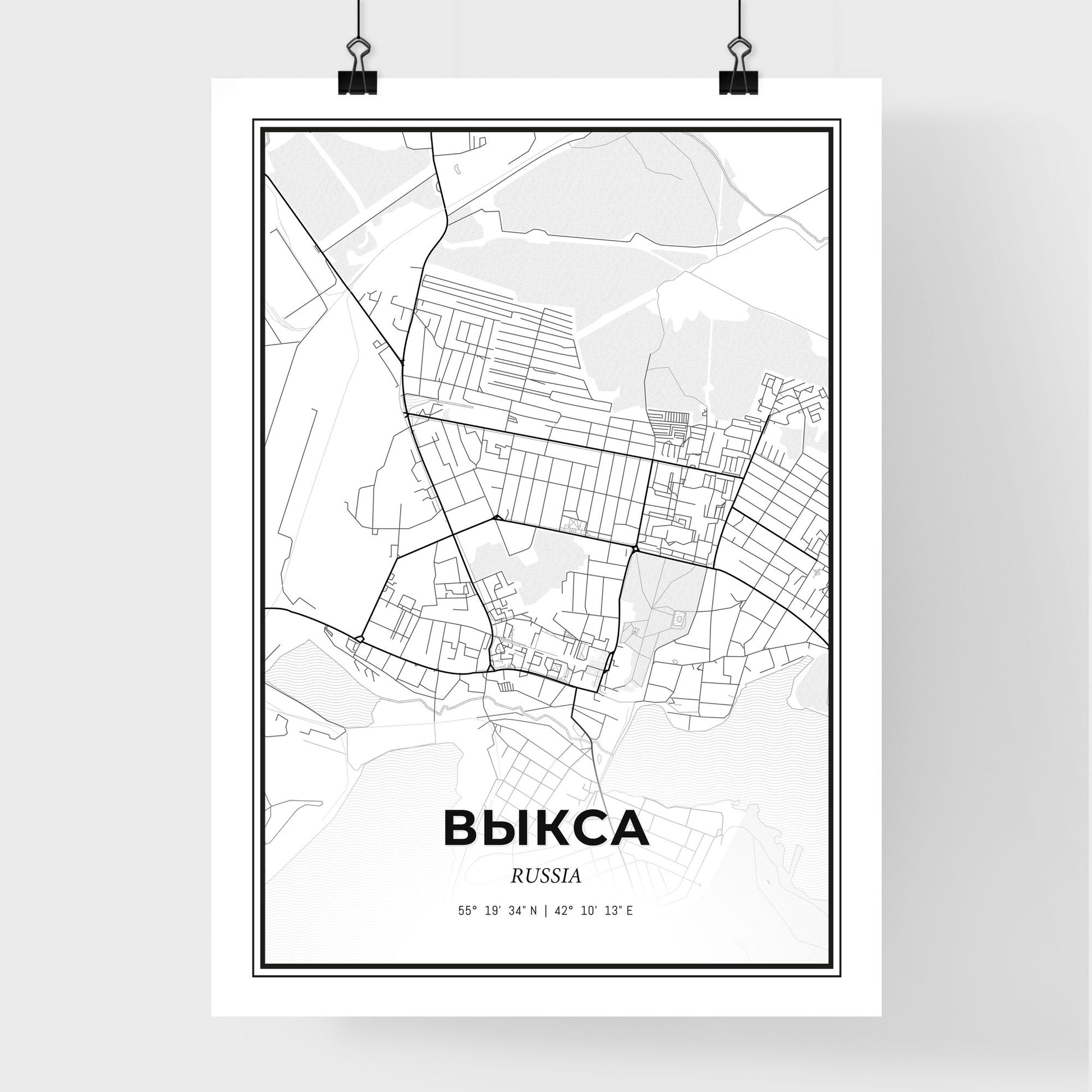 Vyksa Russia - Premium City Map Poster