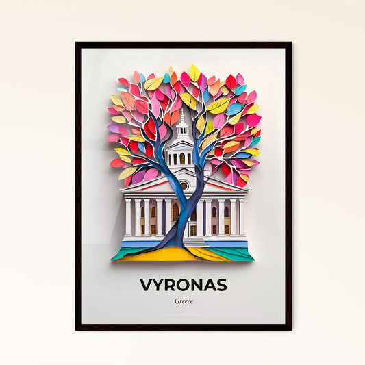 Vivid Vyronas, Greece - a paper cut of a building with a tree