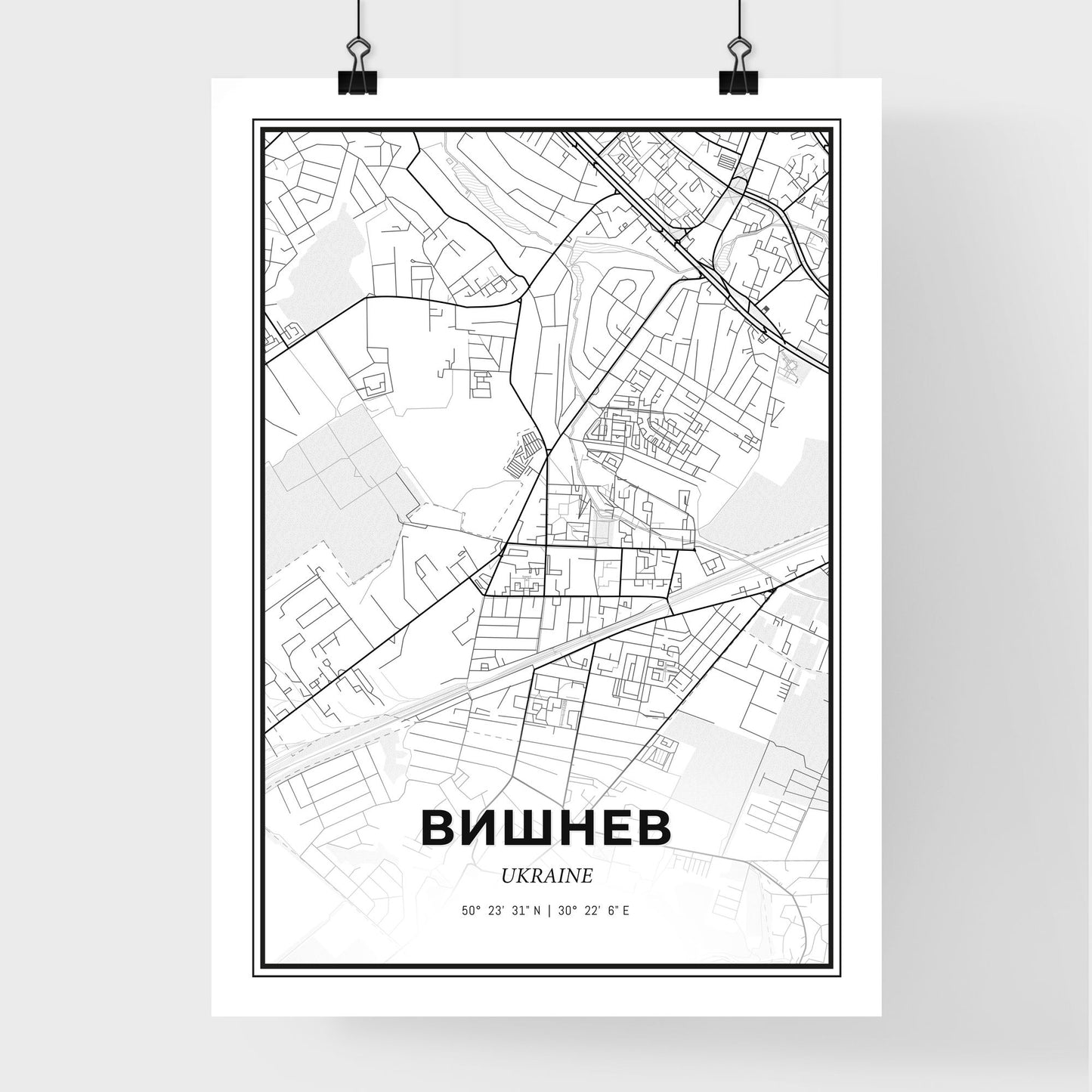 Vyshneve Ukraine - Premium City Map Poster