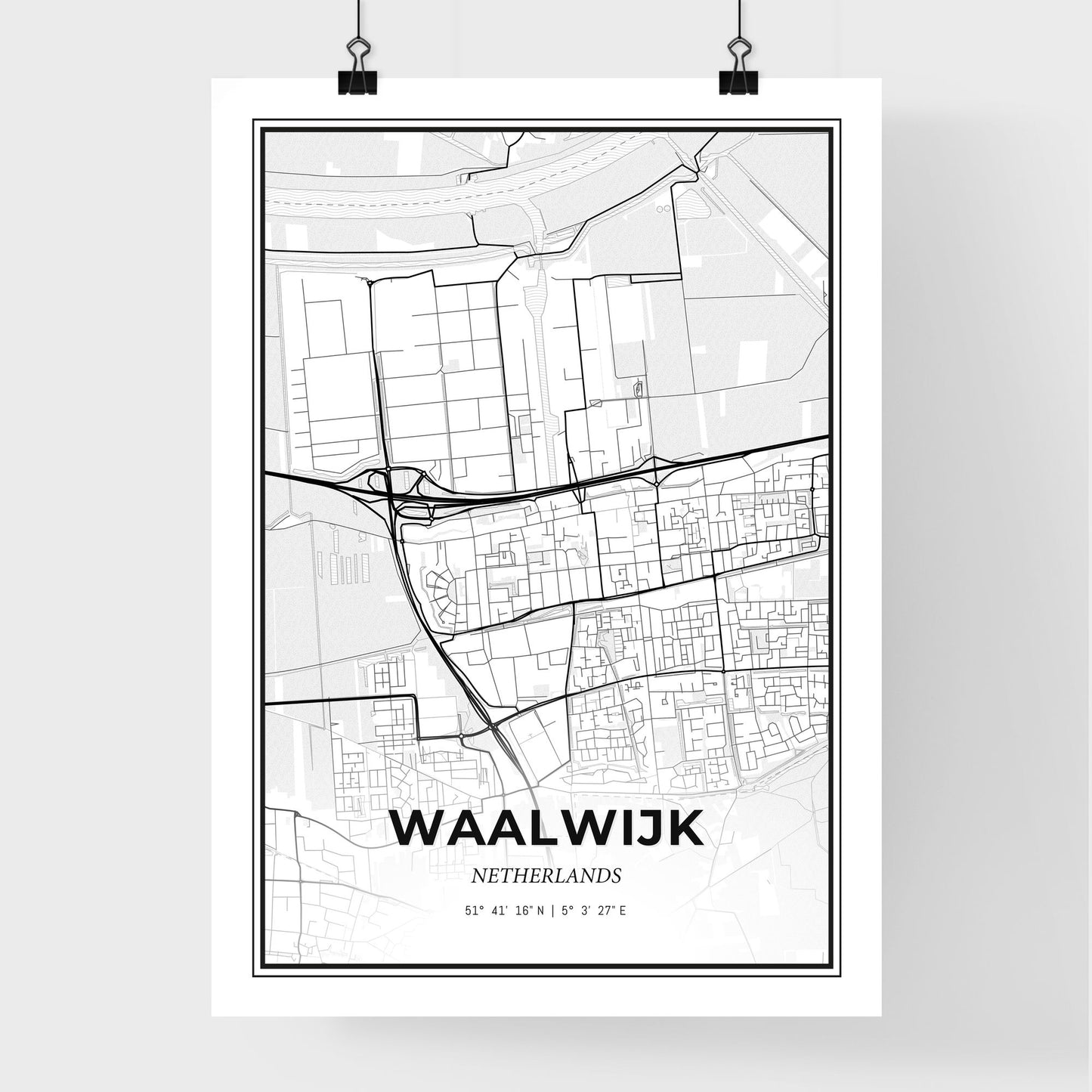  Waalwijk Netherlands - Premium City Map Poster