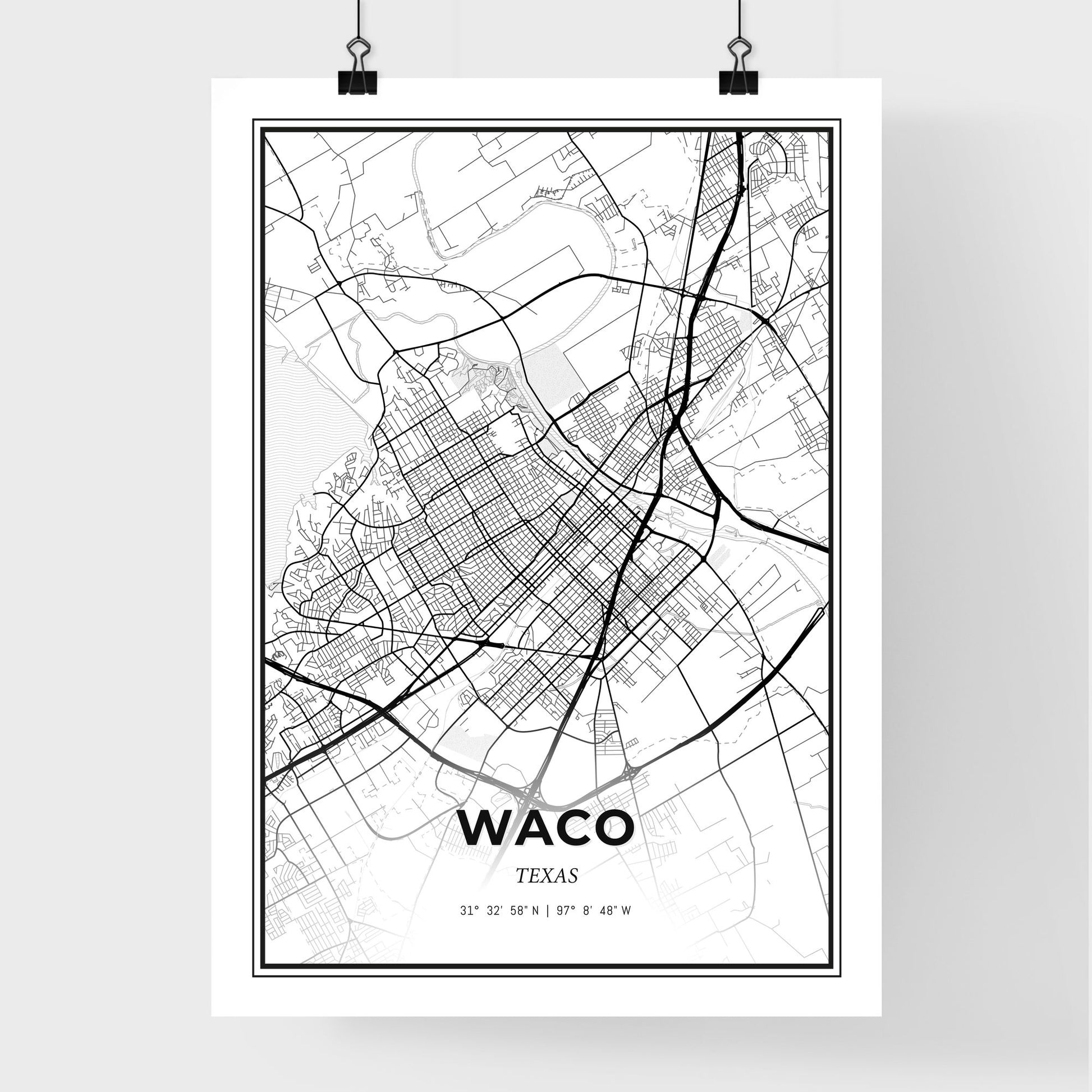 Waco Texas - Premium City Map Poster