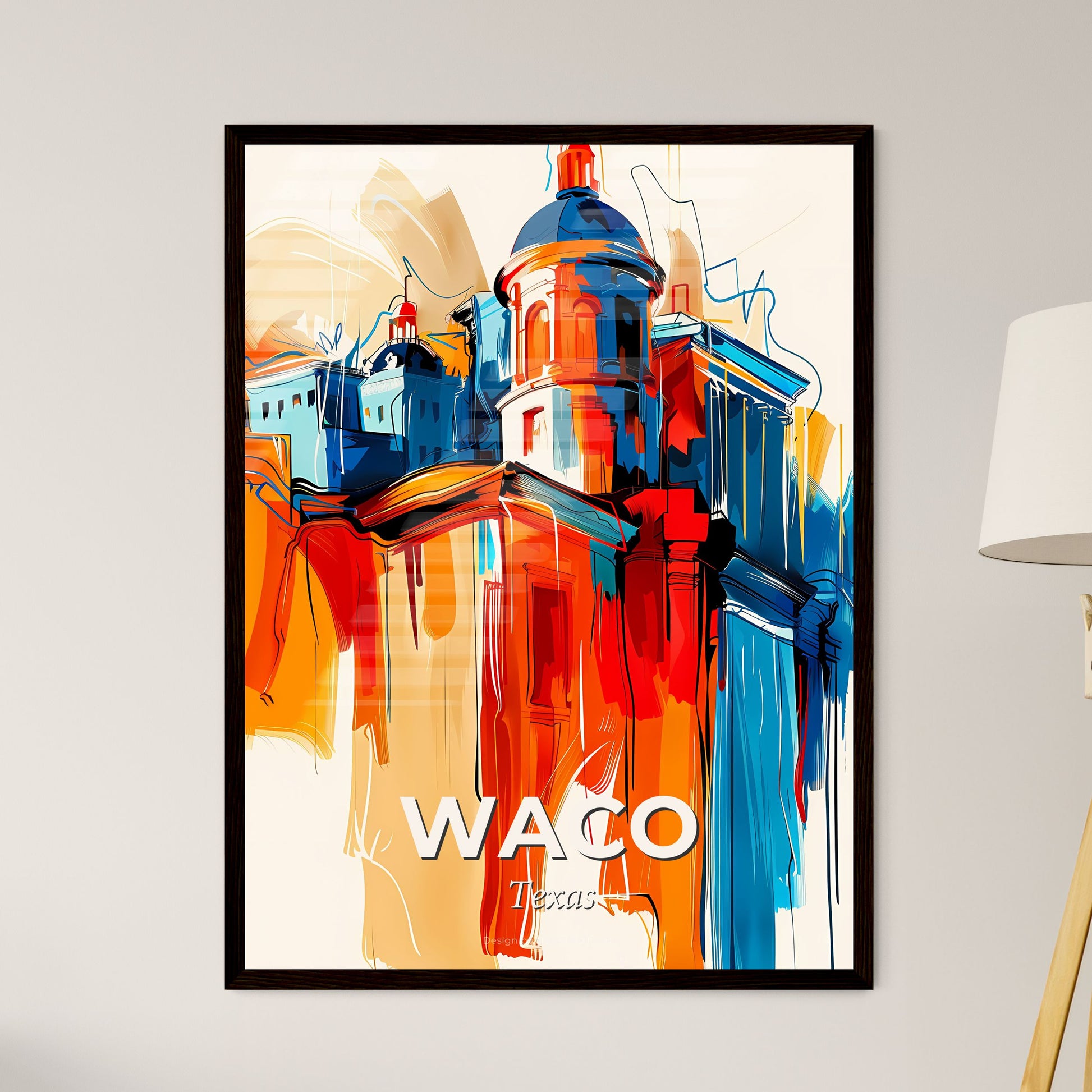 Vibrant Waco, Texas - A Painting Of A Building