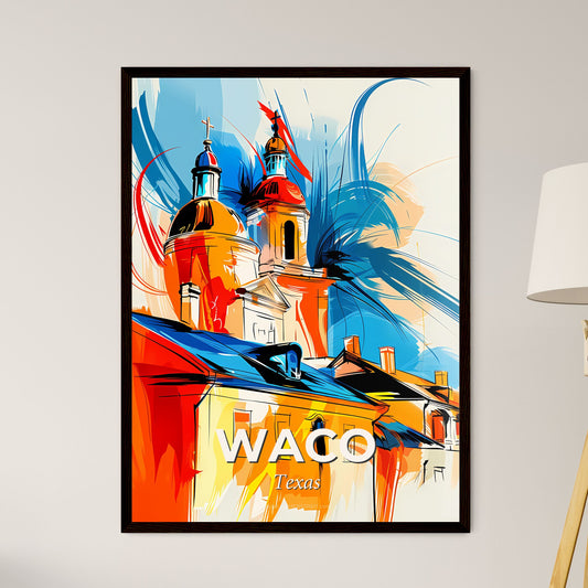 Vibrant Waco, Texas - A Painting Of A Building With A Dome And A Spire