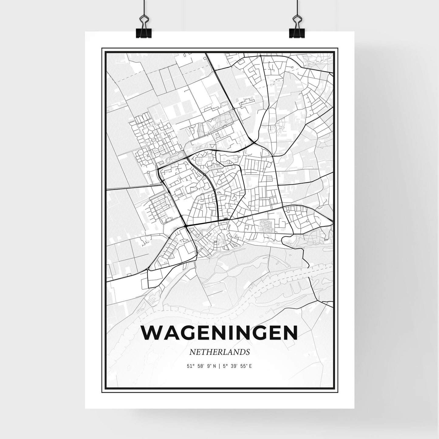  Wageningen Netherlands - Premium City Map Poster