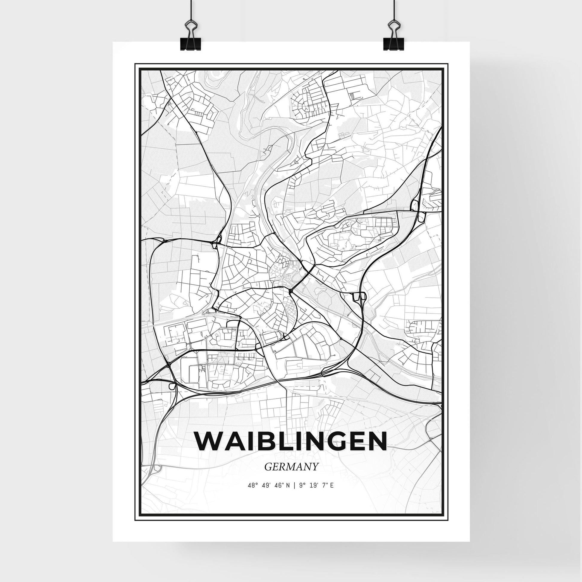 Waiblingen Germany - Premium City Map Poster