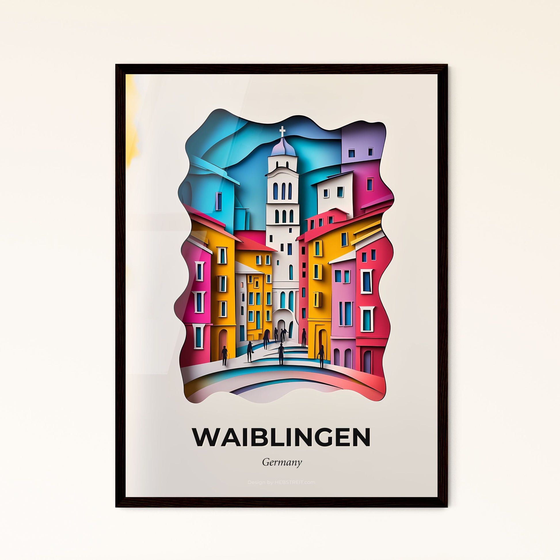 Vivid Waiblingen, Germany - a city with a clock tower