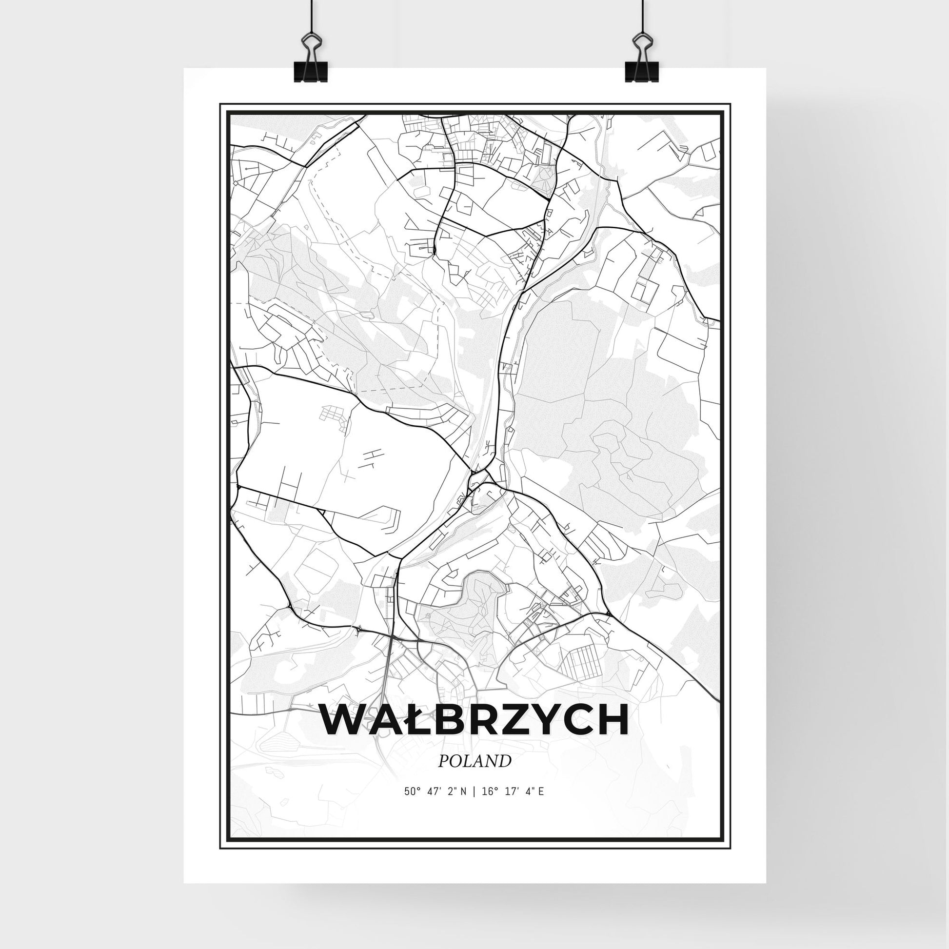 Wałbrzych Poland - Premium City Map Poster