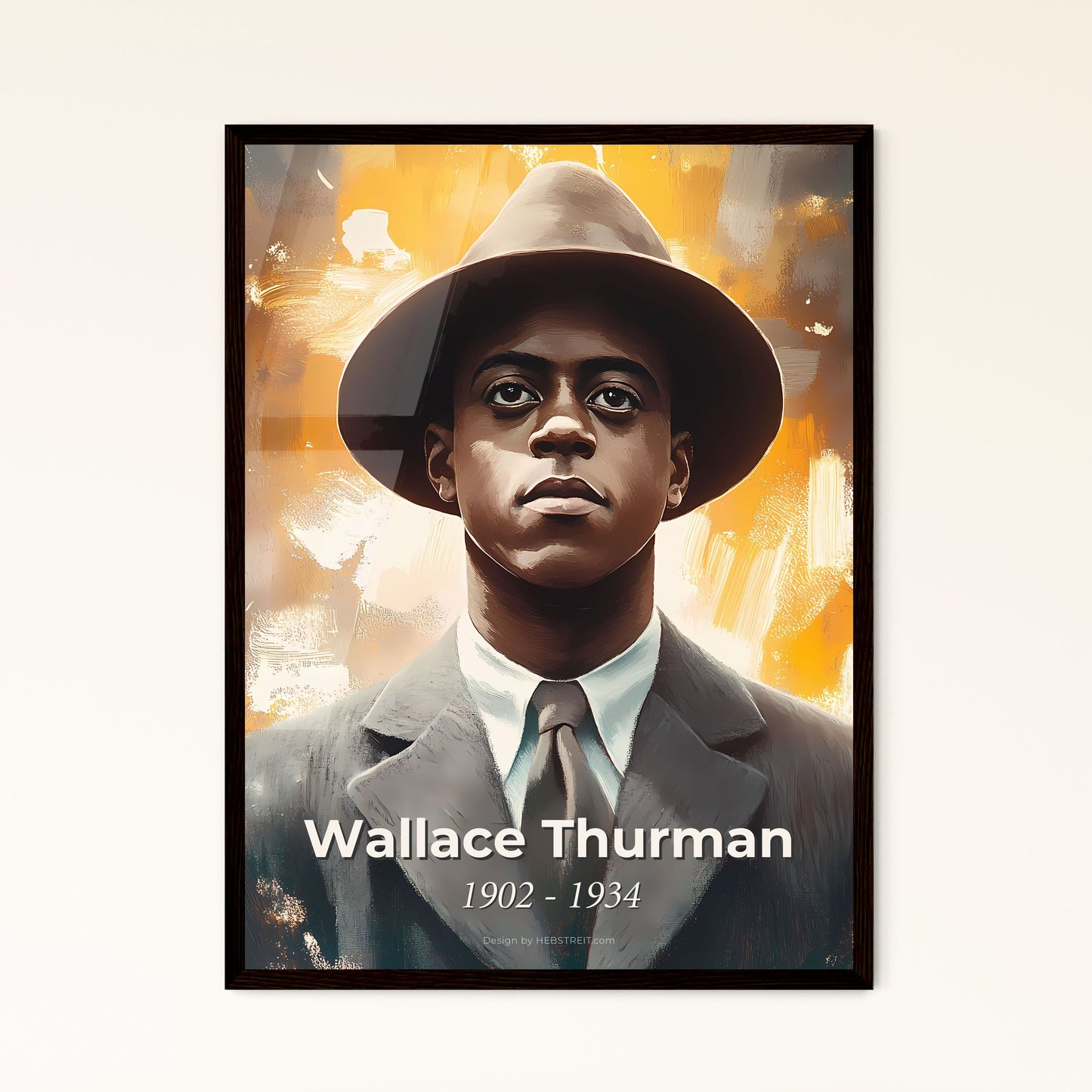 Portrait of Wallace Thurman, 1902 - 1934. Impressionistic painting of a man in a suit and tie.