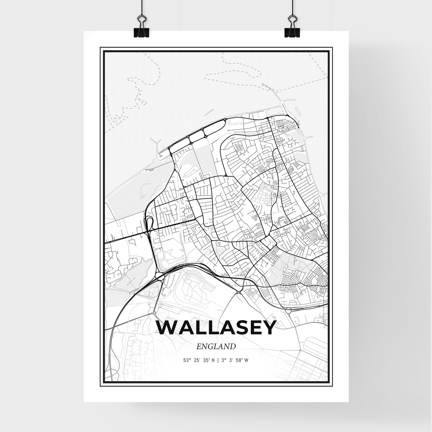 Wallasey England - Premium City Map Poster