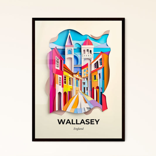 Vivid Wallasey, England - a colorful city scene with a clock on the wall