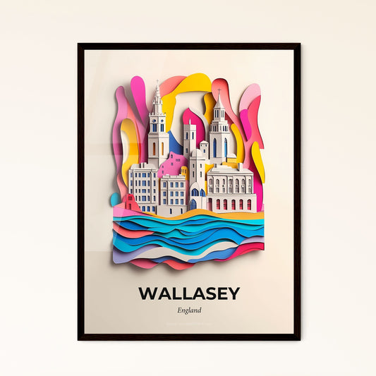 Vivid Wallasey, England - a paper cut of a city with a river