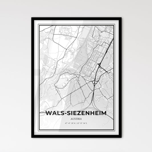 Wals-Siezenheim Austria - Scandinavian Style City Map for Modern Home Decor