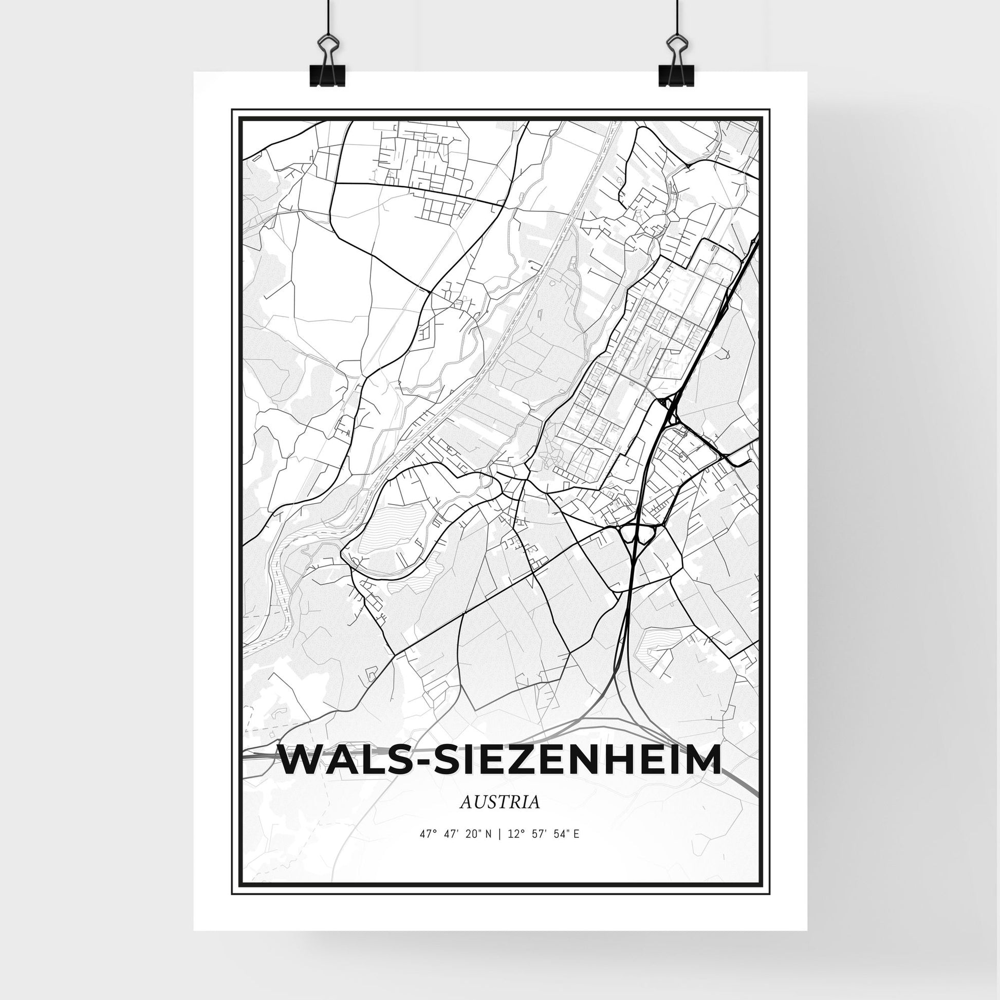 Wals-Siezenheim Austria - Premium City Map Poster