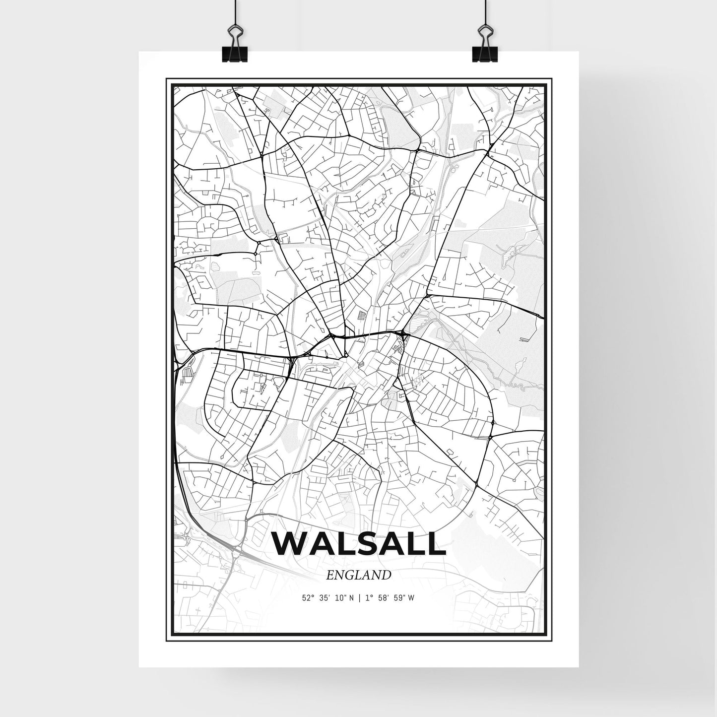 Walsall England - Premium City Map Poster