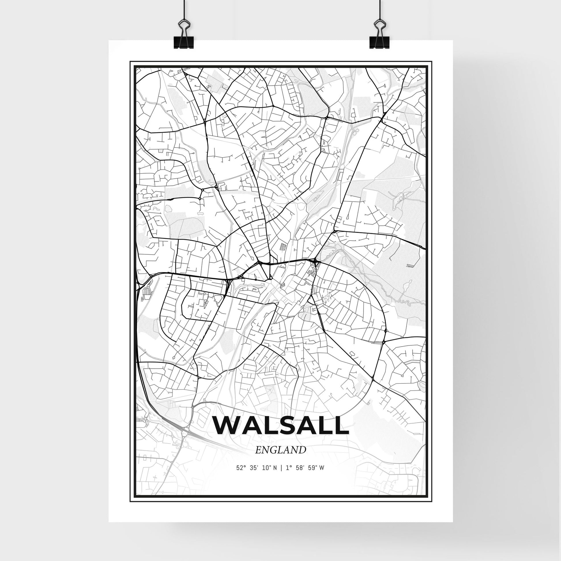 Walsall England - Premium City Map Poster