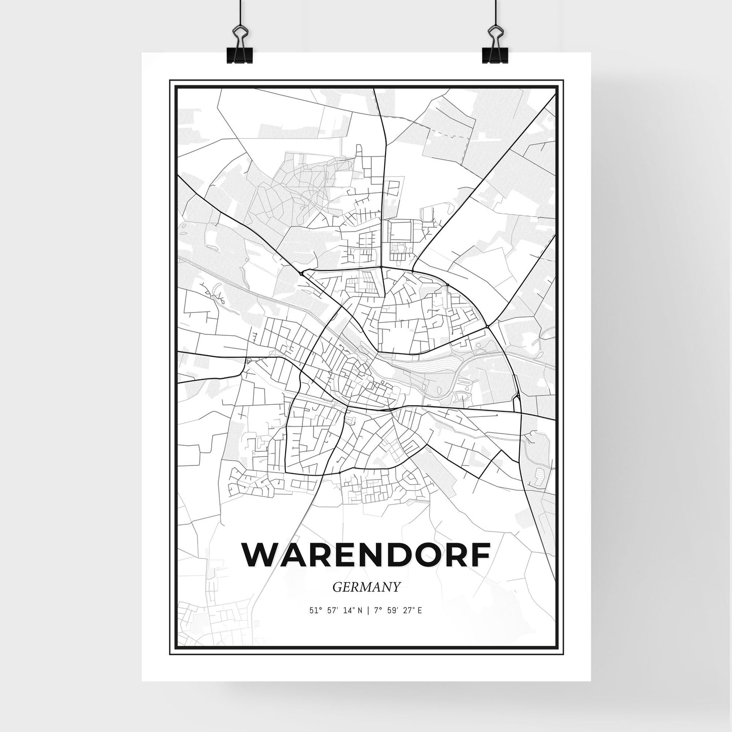 Warendorf Germany - Premium City Map Poster