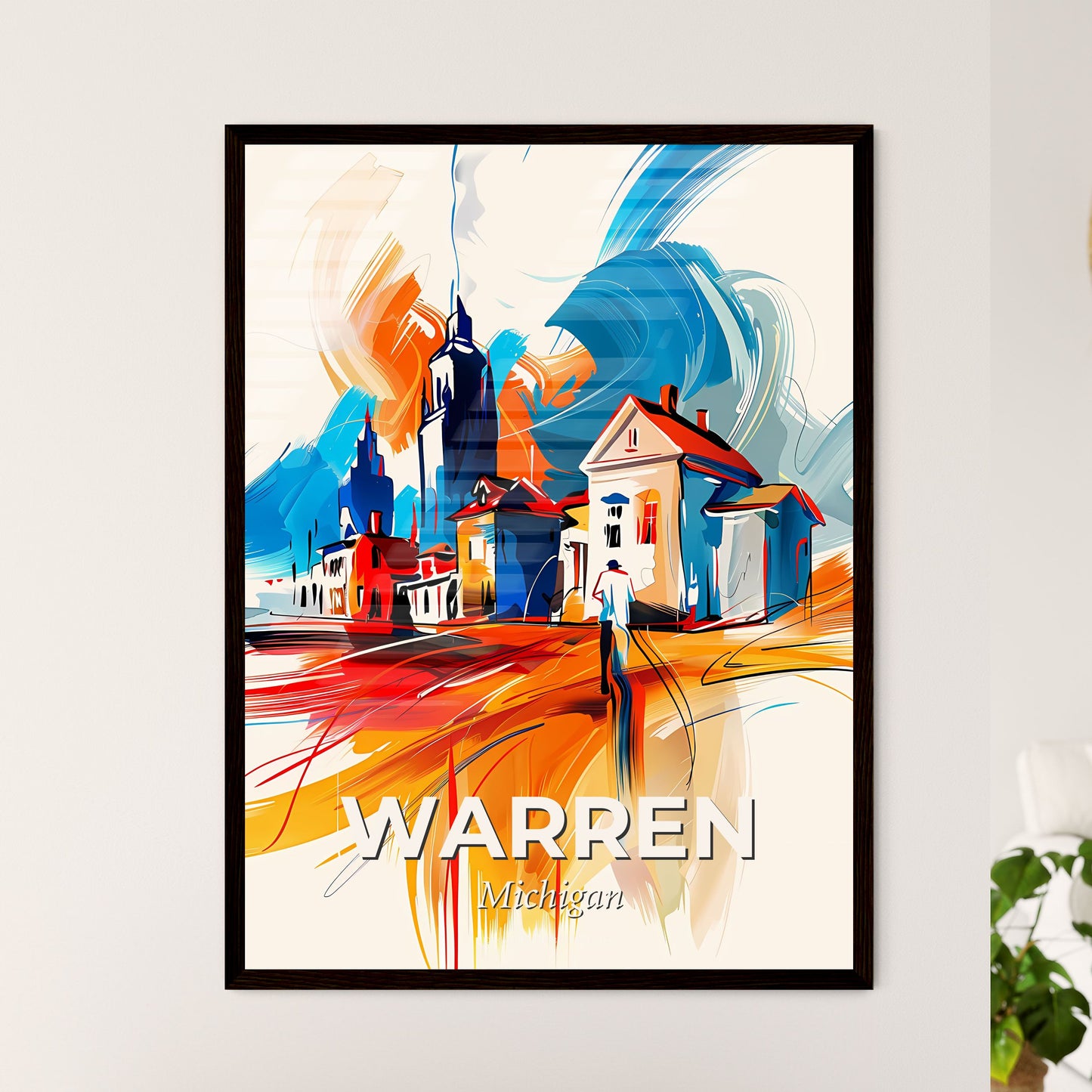 Vibrant Warren, Michigan - A Painting Of A City