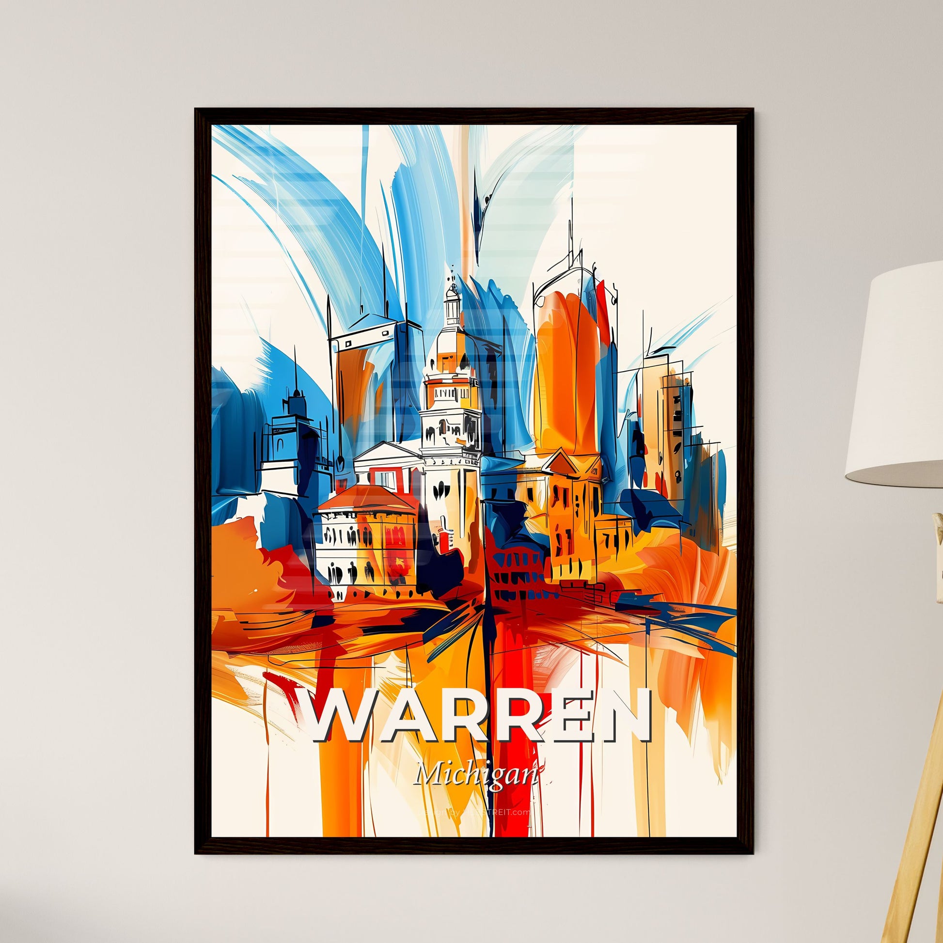 Vibrant Warren, Michigan - A Painting Of A City